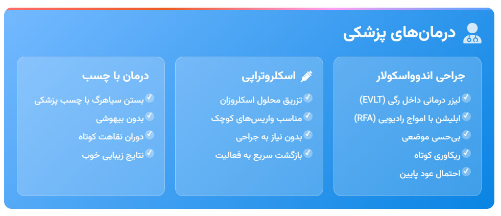 درمان پزشکی واریس